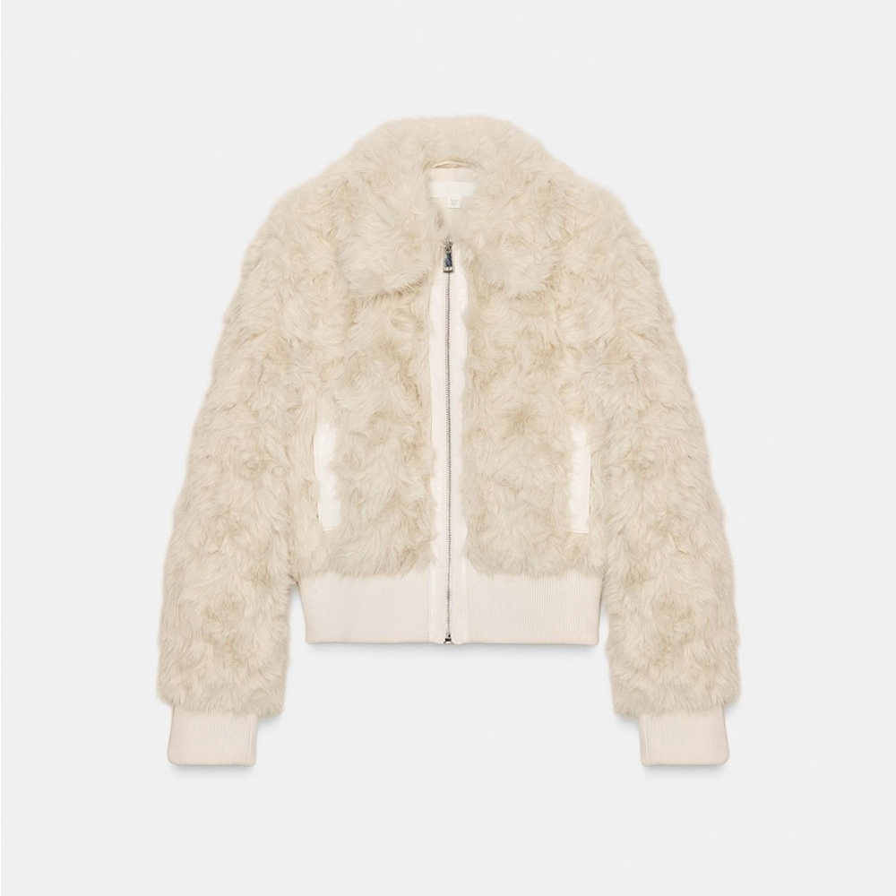 ZARA FAUX FUR BOMBER JACKET - Picture 7 of 11